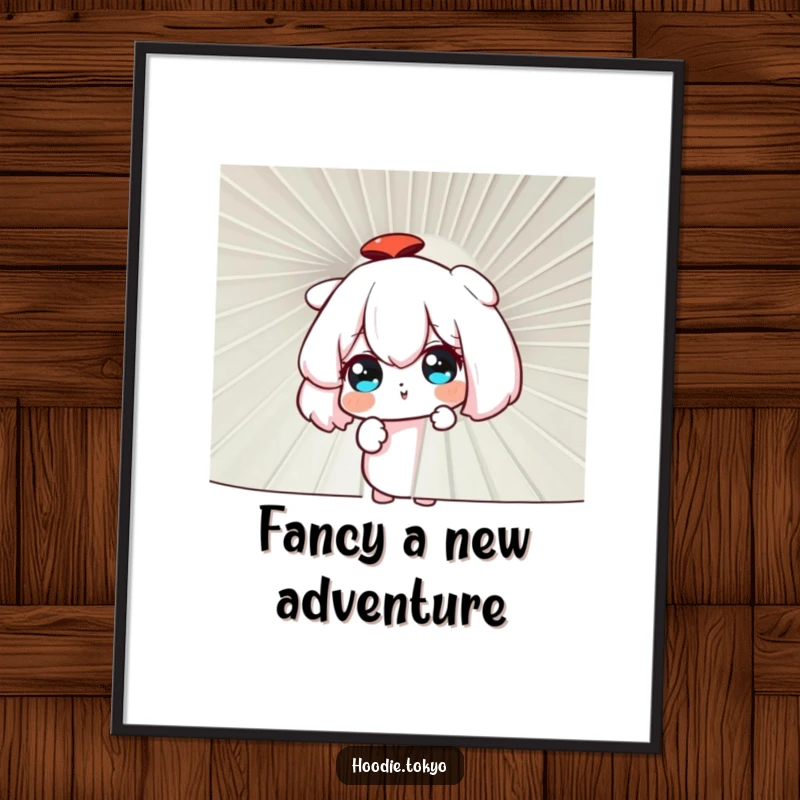 Funny Free Printable Wall Art: Curious character peering intently through a large, decorative fan, creating a sense of mystery and charm.