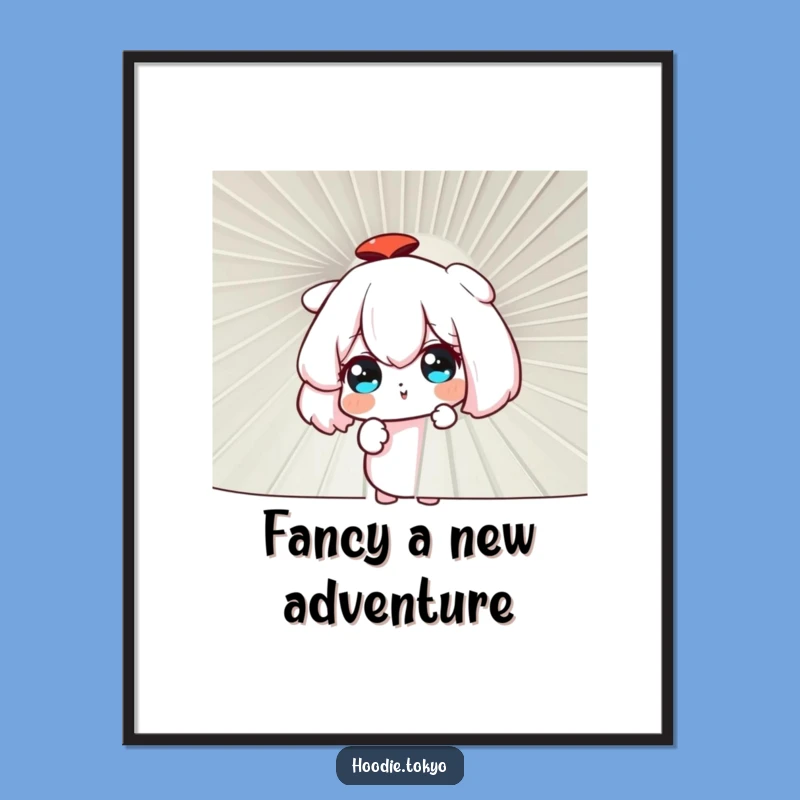 Free Printable Wall Art: Curious Fan Peeker - Funny Japanese Downloadable Decor