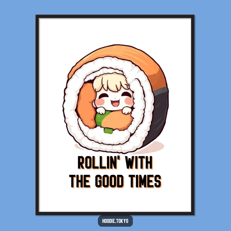 Funny Free Printable Sushi Wall Art: Giggling Peek, Quirky Downloadable Decor!