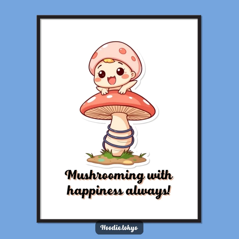 Funny Free Printable Wall Art: Bouncing Mushroom Fun, Whimsical Decor
