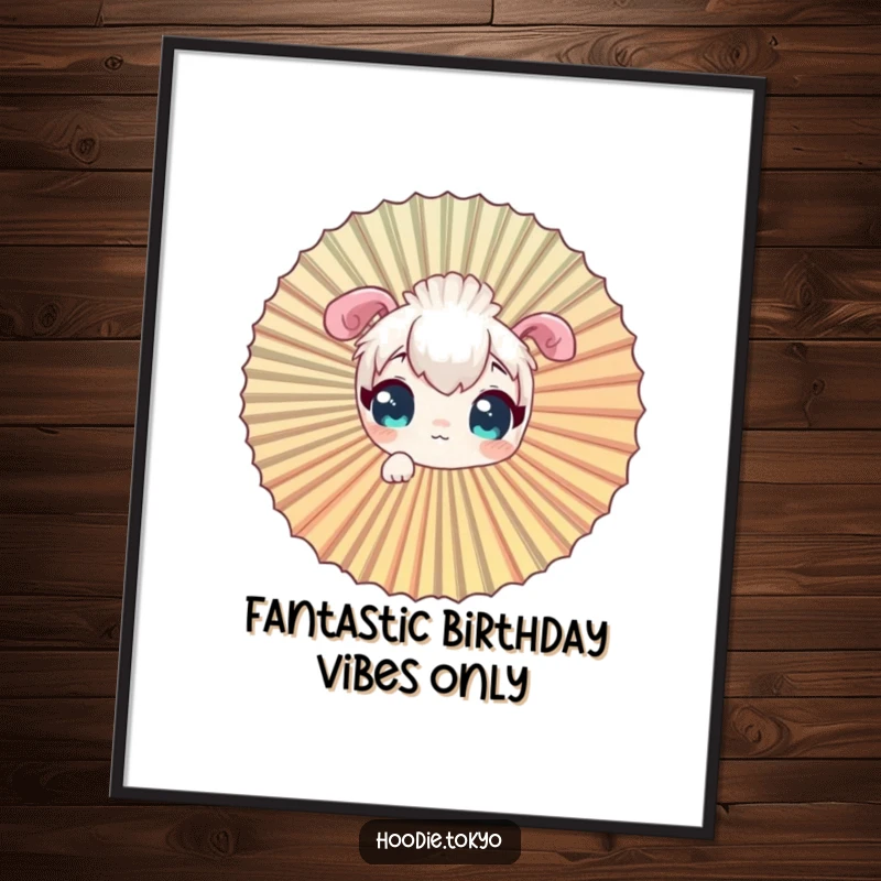 Funny Free Printable Wall Art: A curious character peering intently through the folds of a large, decorative fan, creating a sense of discovery.