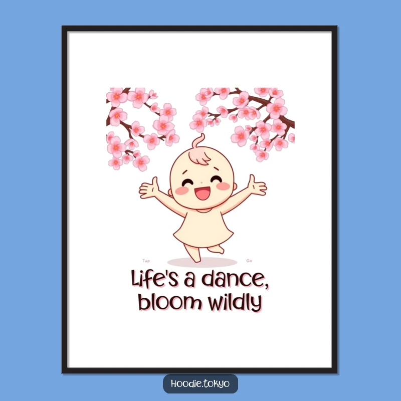 Funny Free Printable Wall Art: Dancing Blossom Character Whimsical Downloadable Art