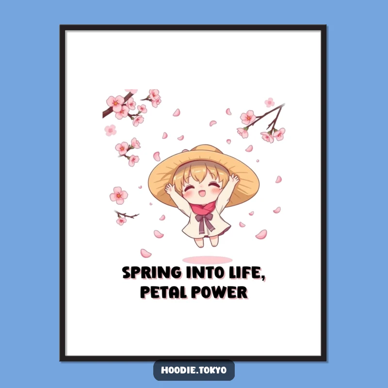Funny Free Printable Wall Art: Kawaii Cherry Blossom Dreamer, Downloadable Poster