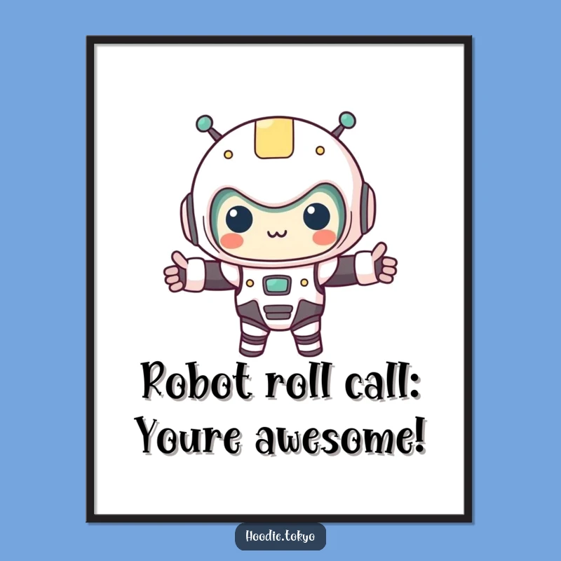Free Printable Wall Art: Robot Kawaii Character - Cute Sci-Fi Decor for Your Space
