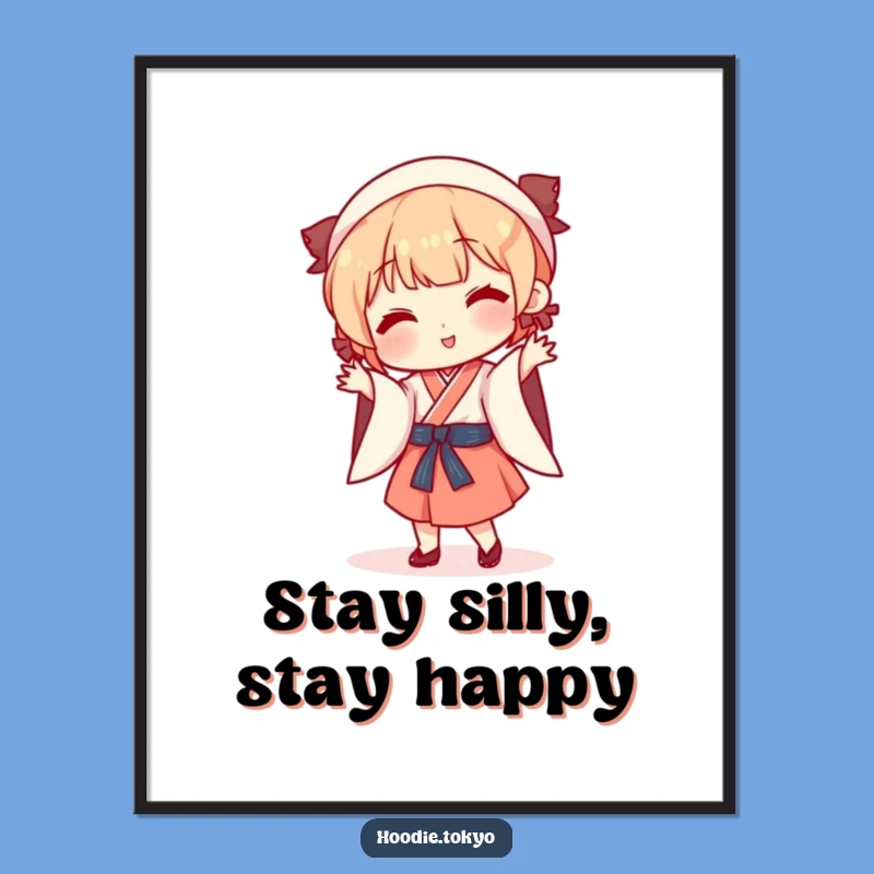 Free Printable Wall Art: Playful Dancer Character - Funny Japanese Downloadable Decor