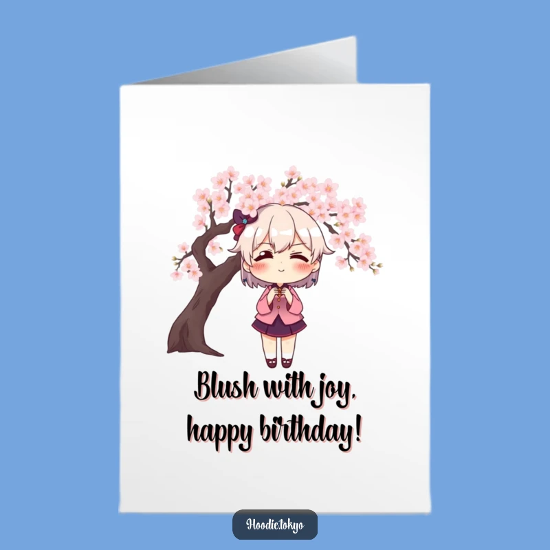 Free Printable Funny Birthday Card: Blush Blossom Pose - Downloadable Humor Gift