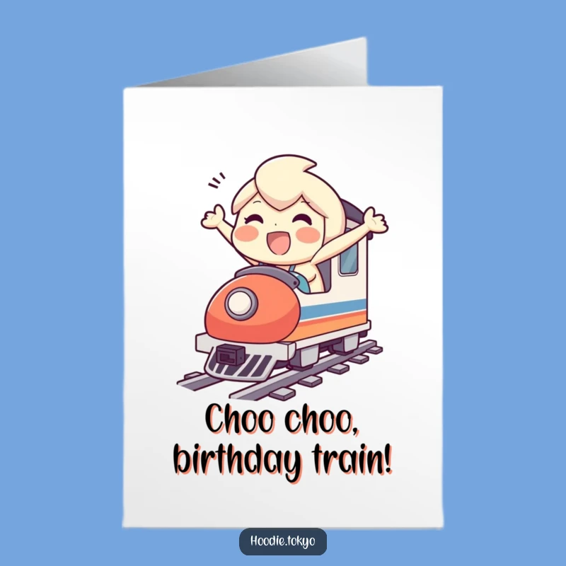 Free Printable Birthday Card: Funny Bullet Train Rider, Downloadable Gift for Him Her