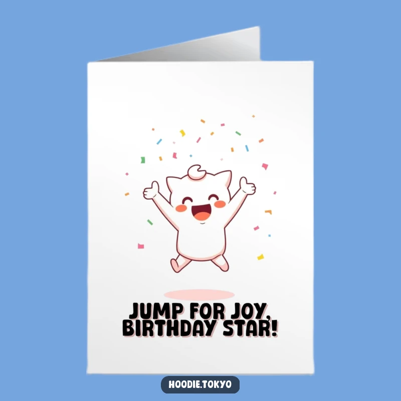 Free Printable Kawaii Confetti Birthday Card: Joyful Funny Downloadable Celebration Gift