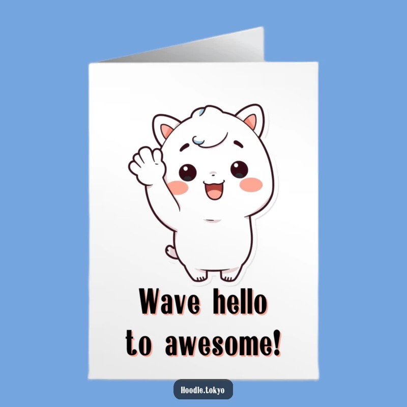 Joyful Free Printable Kawaii Character Birthday Card - Happy Wave Downloadable Gift