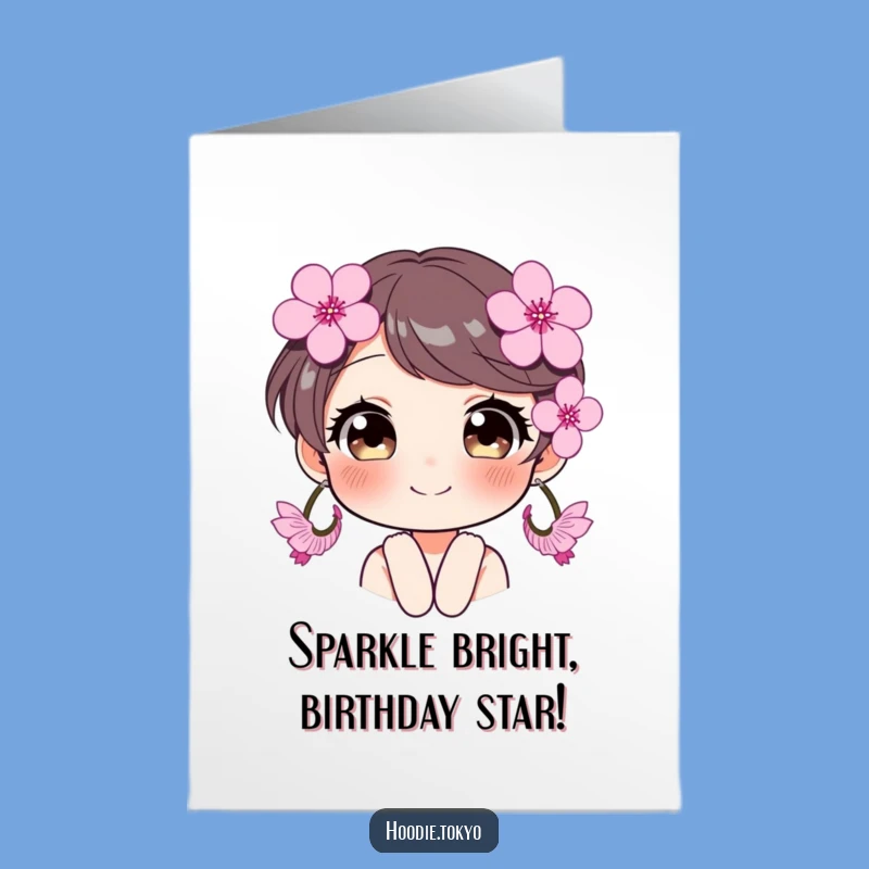 Sparkling Free Printable Blossom Birthday Card: Joyful Eyes, Downloadable Cheer!