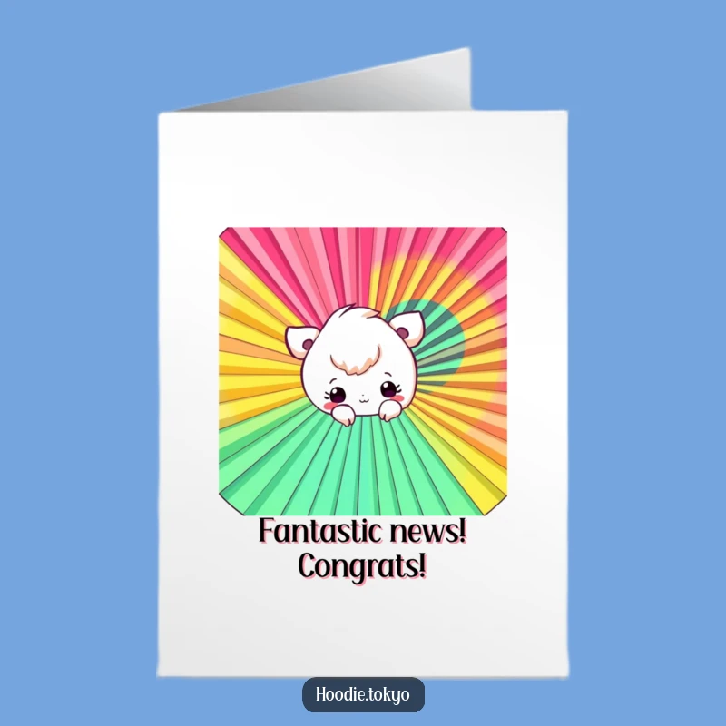 Free Printable Fan Peek Congrats Card - Whimsical Downloadable Surprise!