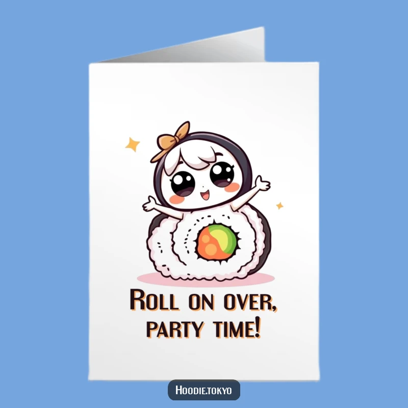 Free Printable Congrats Card: Silly Sushi Dancer - Humorous Downloadable Celebration Art