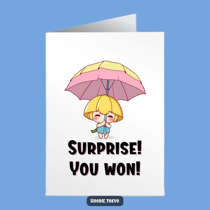 Free Printable Congrats Card: Umbrella Surprise, Humorous Downloadable