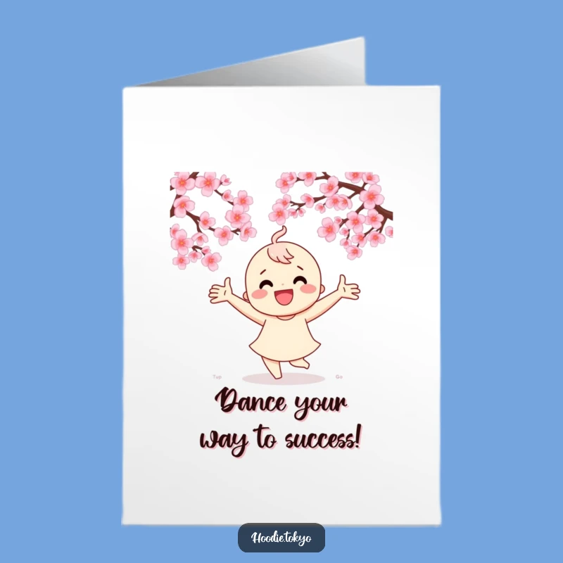 Free Printable Congratulations Card: Dancing Blossom Character Joyful Downloadable Gift