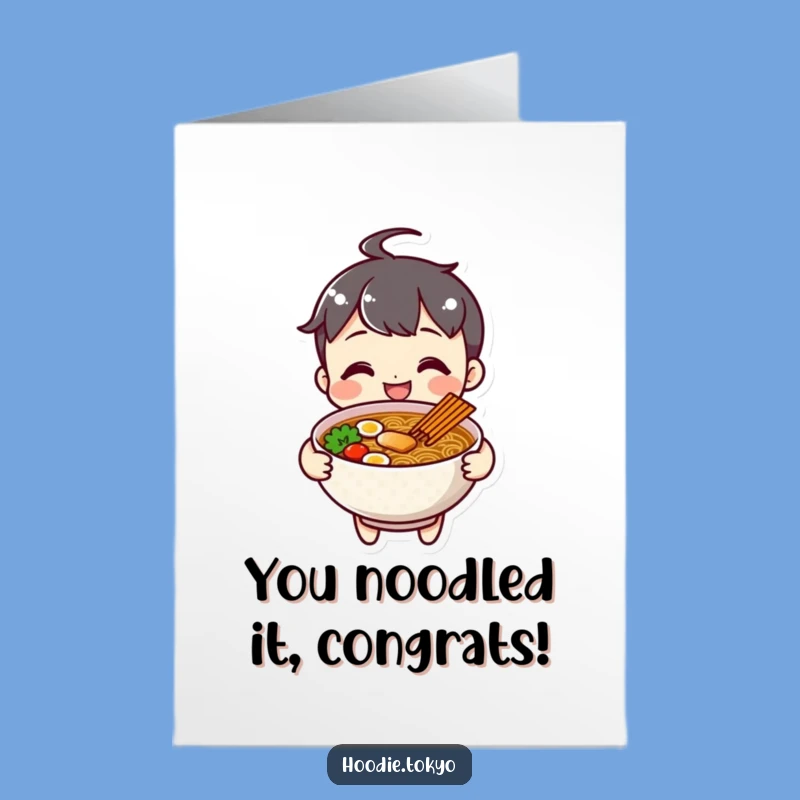 Free Printable Congratulations Card: Cheerful Ramen Character