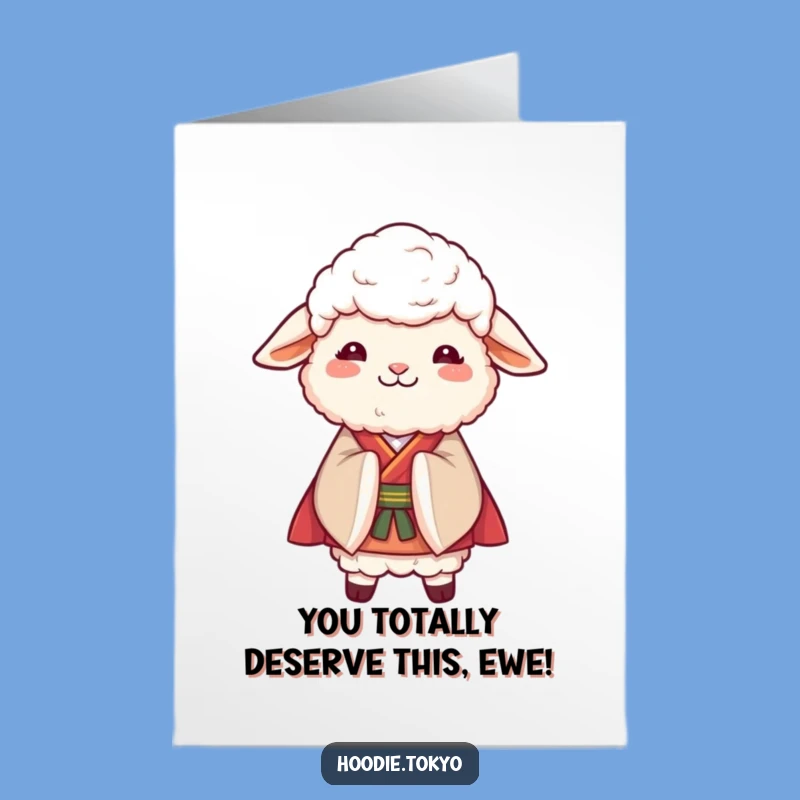 Free Printable Congrats Card: Kimono Sheep's Bow for Your Success DIY Gift