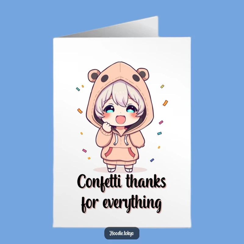 Free Printable Thank You Card: Confetti Character - Funny Downloadable Gratitude