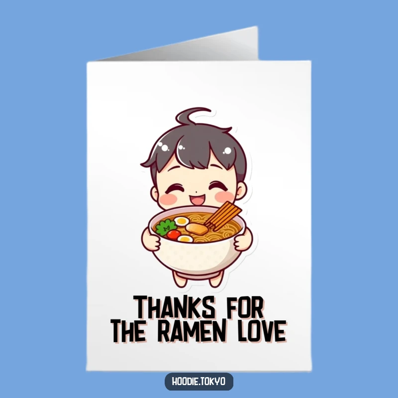 Free Printable Thank You Card: Cheerful Ramen Character
