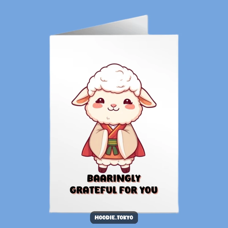Free Printable Thank You Card: Kimono Sheep's Polite Bow – DIY Gratitude!