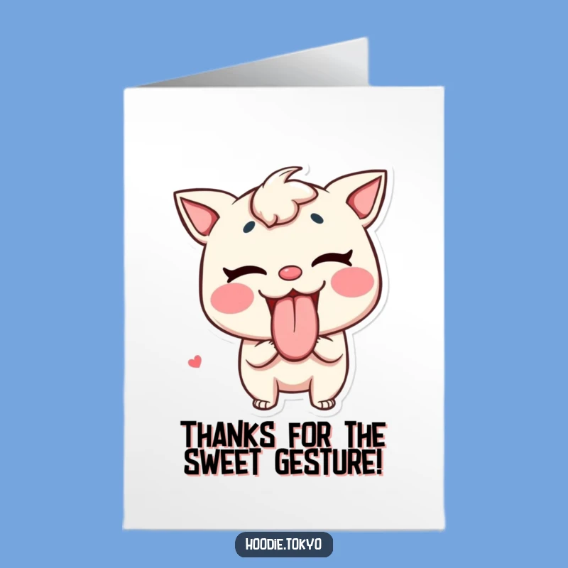 Free Printable Thank You Card: Mischievous Tongue Out Gratitude Downloadable Gift