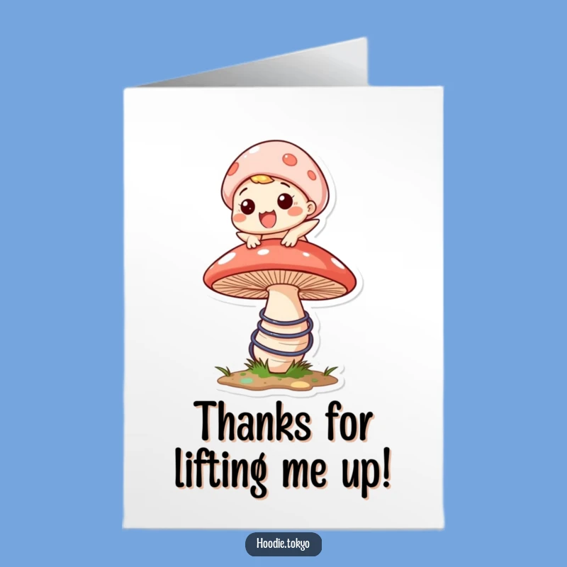Free Printable Thank You Card: Mushroom Bounce, Grateful Downloadable