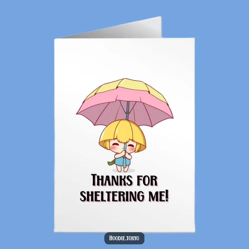 Free Printable Thank You Card: Umbrella Hide, Grateful Downloadable