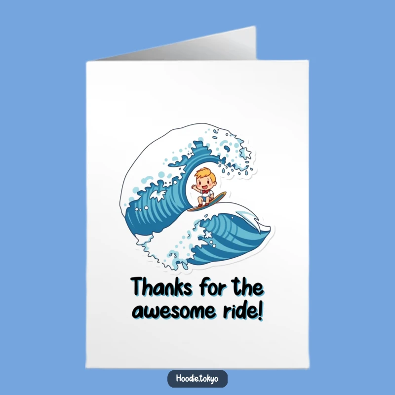 Free Printable Thank You Card: Wave Rider, Grateful Downloadable