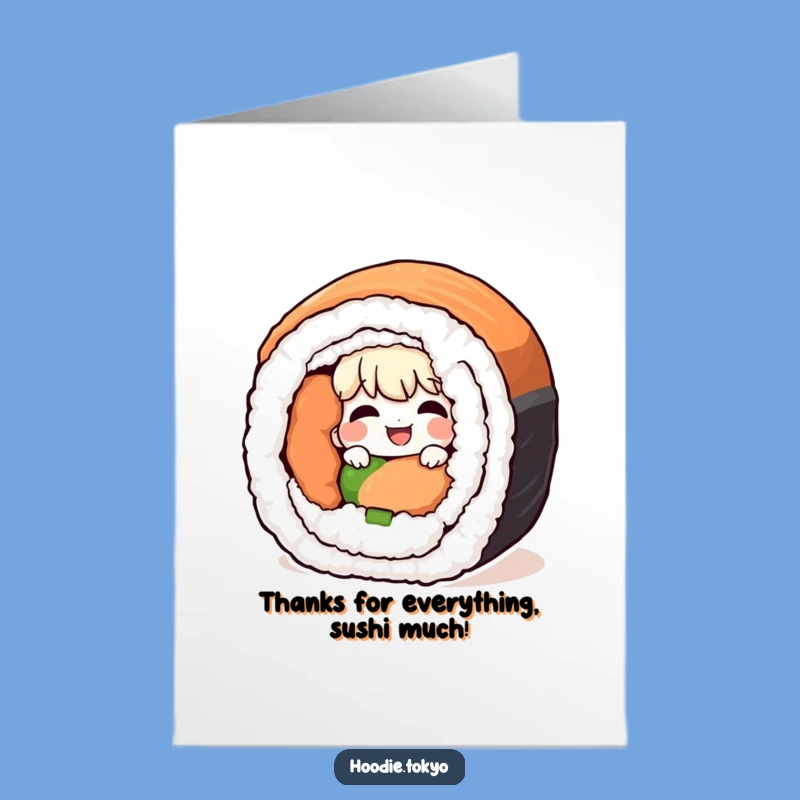 Giggling Free Printable Sushi Thank You Card: Peek-a-Boo Thanks, Downloadable Fun!