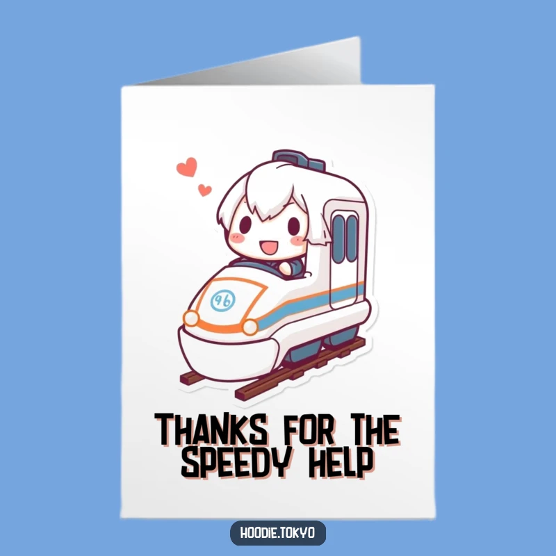 Free Printable Thank You Card: Bullet Train Journey, Funny Downloadable & Grateful