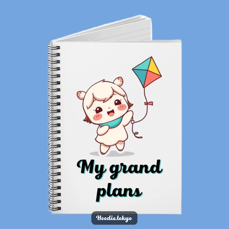 Funny Kawaii Kite Flying Notebook - Giggling Character Playful Ideas Journal