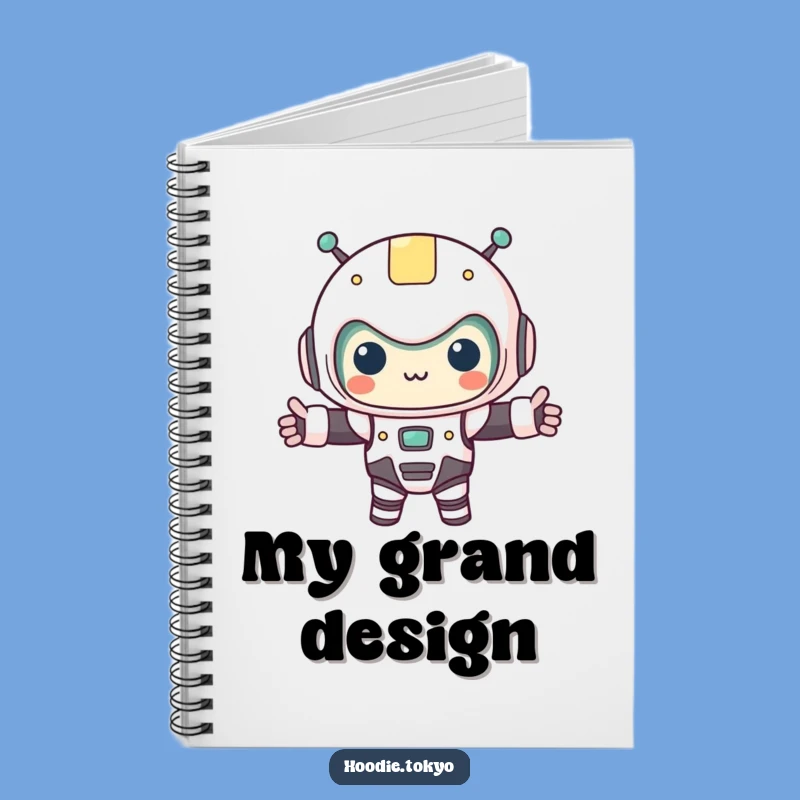 Funny Kawaii Robot Costume Notebook - Jot Down Ideas with Sci-Fi Cuteness