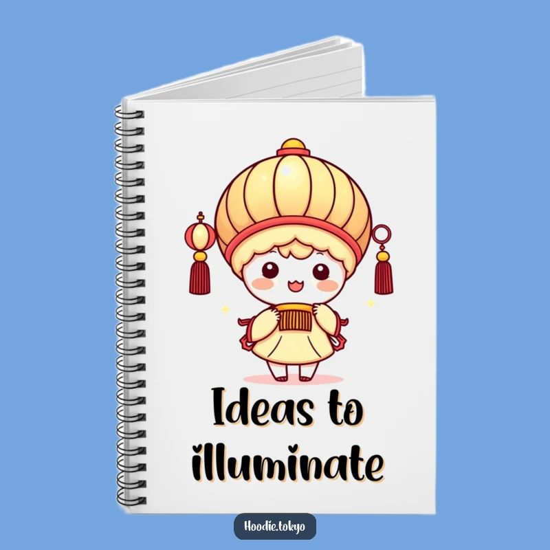 Funny Kawaii Lantern Notebook: Jot Down Ideas with a Beaming Character - A Funny Gift