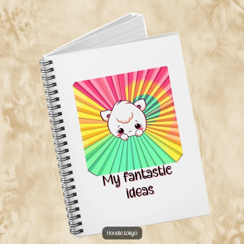 Funny Fan Peek-a-Boo Notebook with a playful character peeking from behind a colorful fan, ready for your notes.