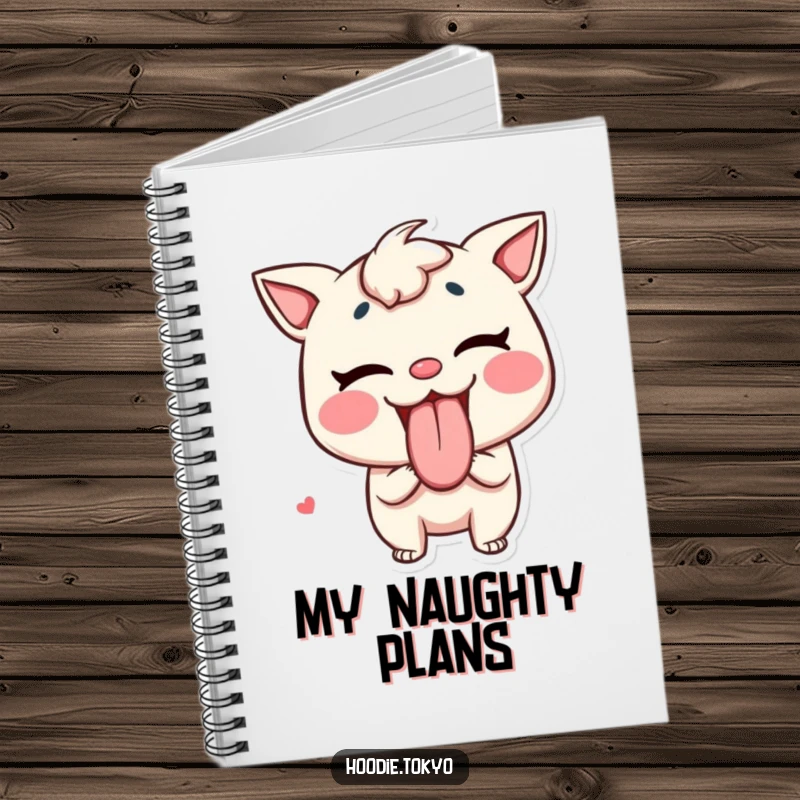 Funny Tongue Out Notebook: A mischievous character playfully sticking its tongue out like candy, perfect for jotting down funny thoughts and playful ideas.