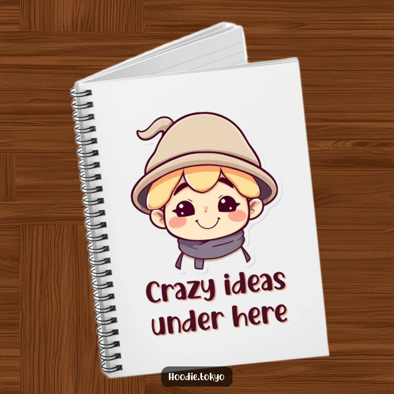 Funny Notebook featuring a Character with a Silly Grin and a Tilted Oversized Hat, Inspiring Playful Notes