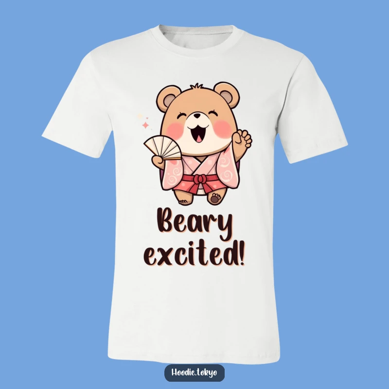 Funny Bear Kimono Shirt - Express Excitement with Cheerful Style