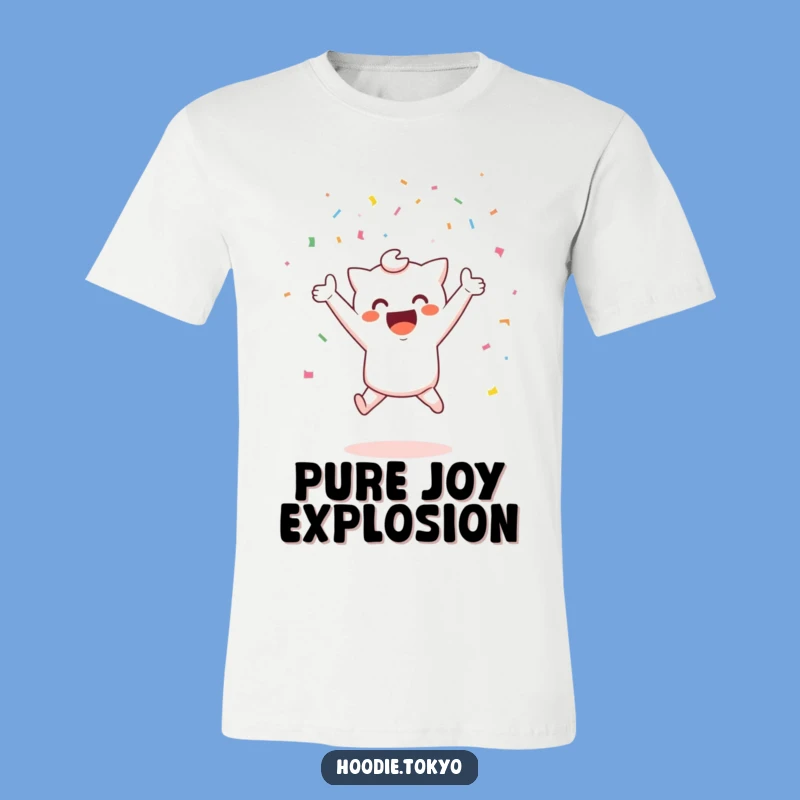 Funny Joyful Kawaii T-Shirt: Cute Character Confetti Celebration Gift
