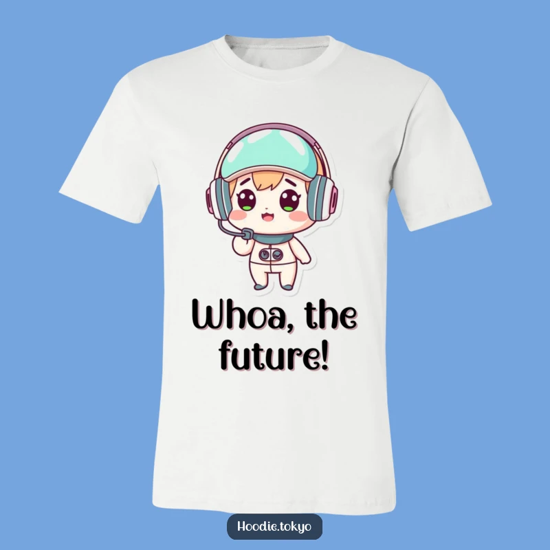 Funny Kawaii Headset T-Shirt - Surprised Gamer Tee for Comical Gifts