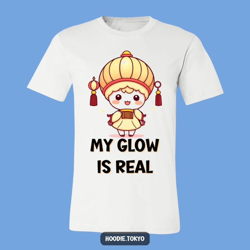 Funny Kawaii Lantern T-Shirt: Adorable Character Spreading Light as a Funny Gift