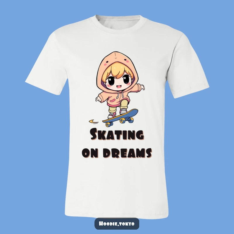 Funny Skater Hoodie T-Shirt: Zooming Character, Cool Gift Tee