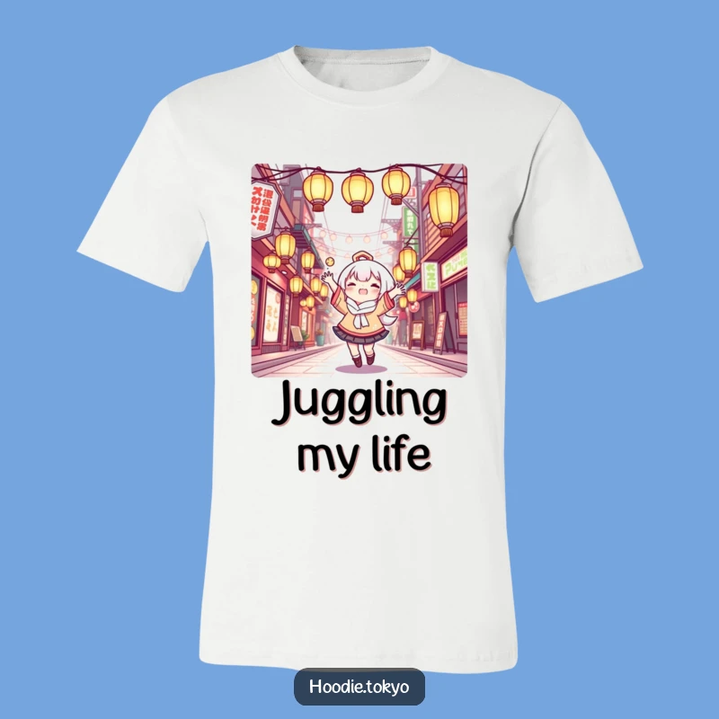 Funny Kawaii Tokyo T-Shirt: Juggling Lanterns of Joy Tee!