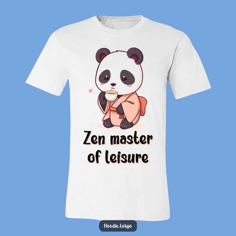 Funny Panda Kimono T-Shirt: Round Panda Sipping Tea, Comfy & Hilarious Apparel, Great Funny Gift