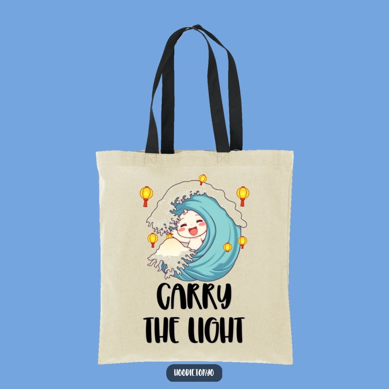 Funny Lantern Wave Tote Bag: Carry Good Vibes with This Hilarious Funny Gift