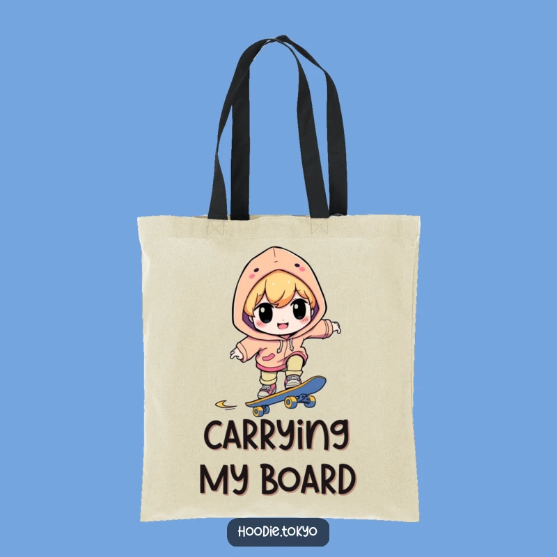 Funny Skater Tote Bag: Zooming Character, Cool Accessory Gift