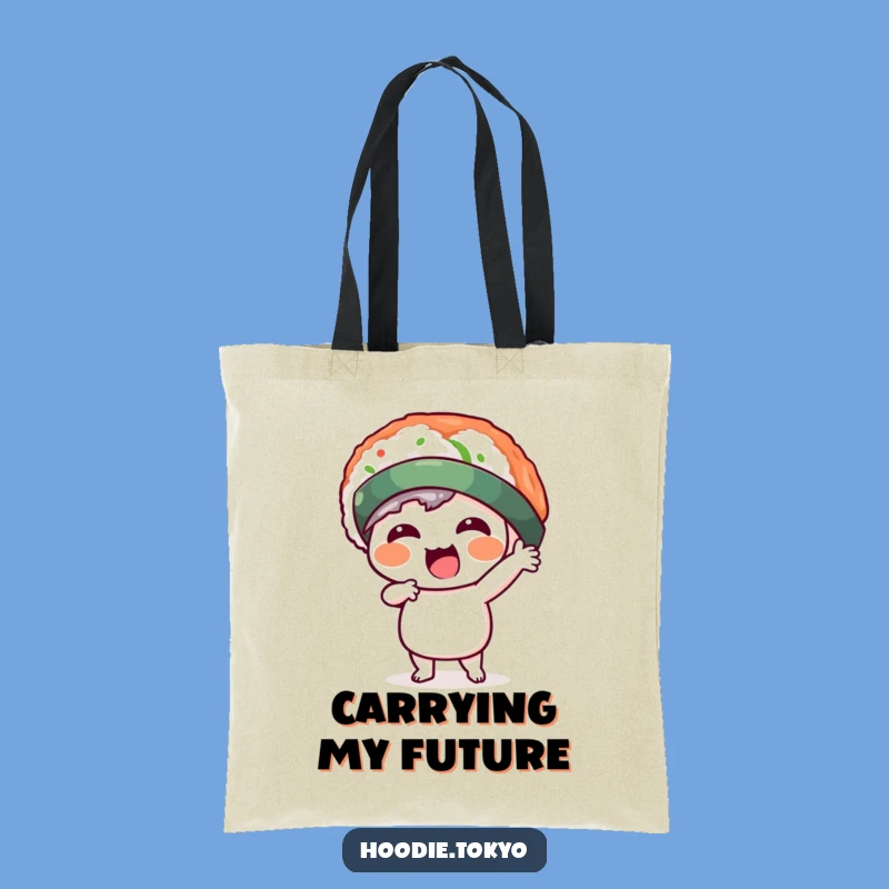Funny Kawaii Sushi Hat Tote Bag - Carry Your Essentials with Comical Flair