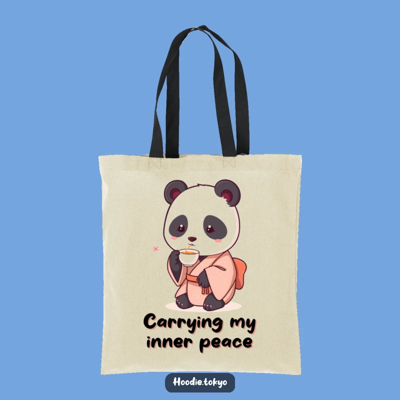 Funny Panda Kimono Tote Bag: Round Panda Tea Lover Accessory, Stylish & Hilarious, Perfect Funny Gift