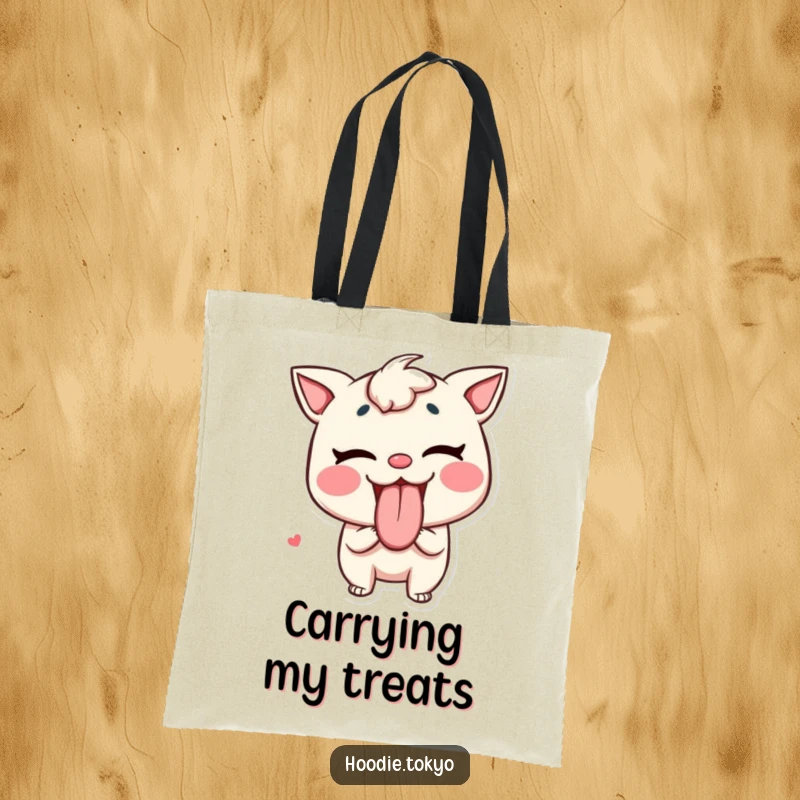 Funny Tongue Out Tote Bag: A mischievous character playfully sticking its tongue out like candy, ideal for carrying daily necessities with a cheeky attitude.