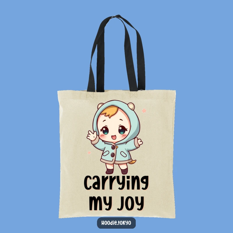 Funny Happi Coat Character Tote Bag - Playful Japanese Design, Practical Gift