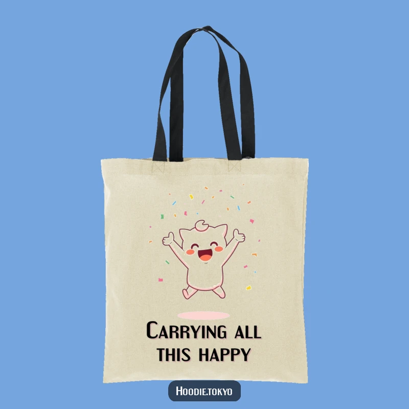 Funny Joyful Kawaii Tote Bag: Cute Character Confetti Accessory Gift